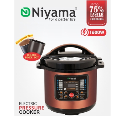 Picture of 1600 watt electric pressure cooker honeycomb base double inner pot 15 cooking pattern NEPC-08DP NI-YAMA(1600watt 8litter)