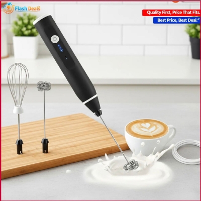 Picture of Hand Liquid Mixer and Coffee Maker Juice Maker egg beater  Rechargeable-White 2 in 1(Multicolor 1 pcs)