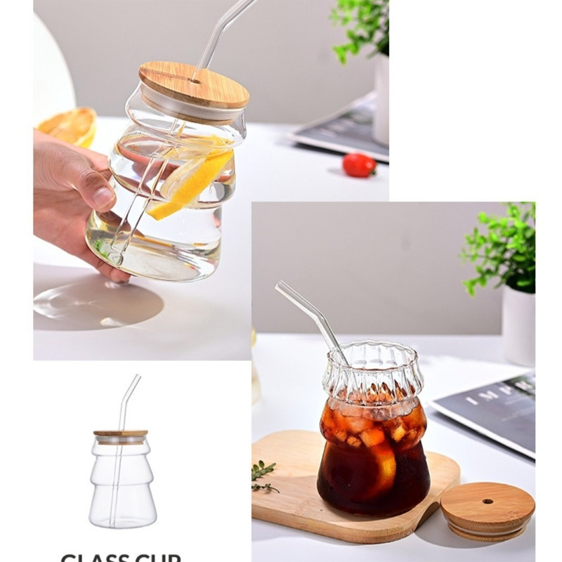 Picture of 480ml Glass cup new high borosilicate coffee cup glass water cup cold drink cola beverage cup milk tea milk single layer cup(multicolor 1 pcs)