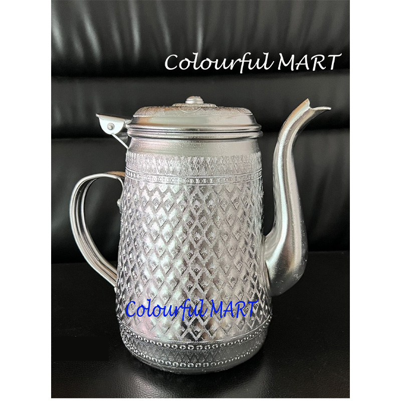 Picture of Thai drinking water vintage style jug silver color 2000ml(2000ml silver jug,2.000)