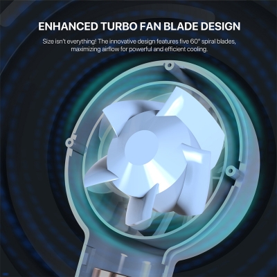 Picture of USB type c Mini high-speed  rechargeable handheld turbo pocket cooling fan 3 speed mood(fan pac)