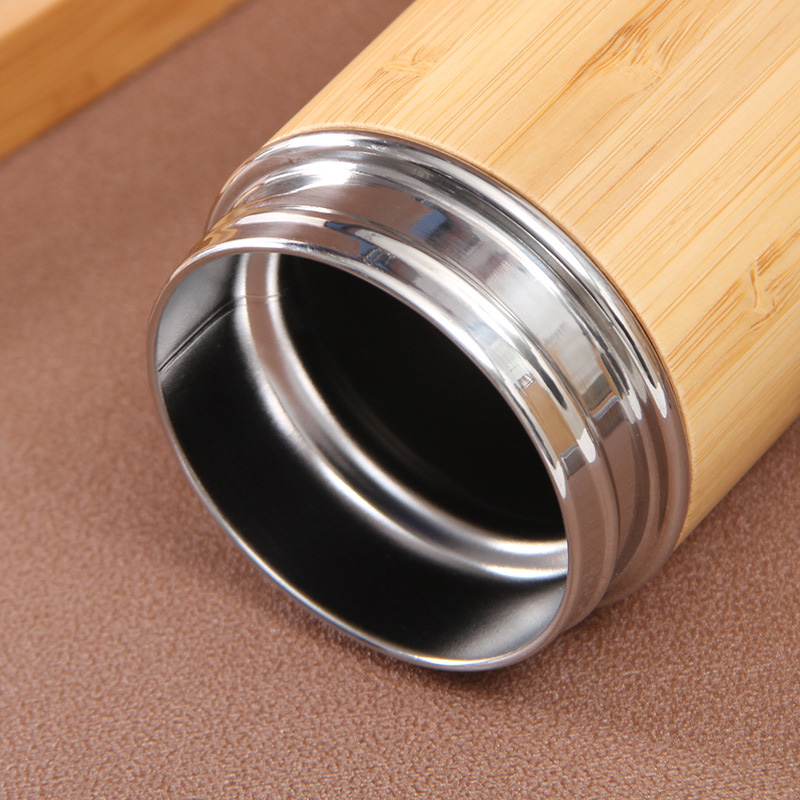Picture of 500ml Bamboo bottle  stainless steel Double Layer Vacuum bottle Stainless Steel vacuum flasks for outdoor Water Bottle(500ml bamboo bottle)