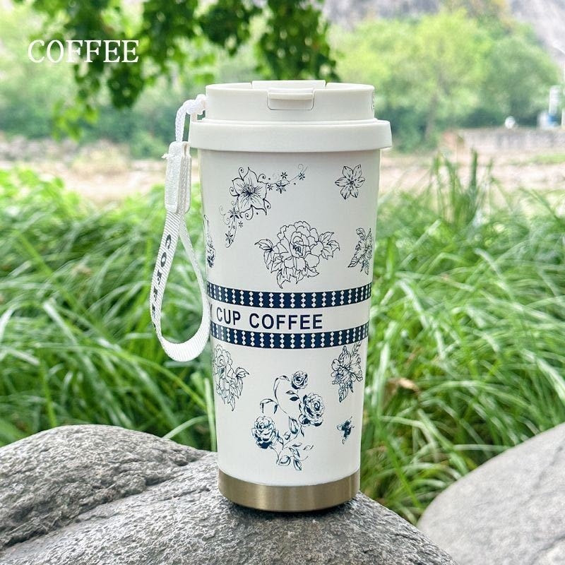 Picture of 550ml Customized elegant design 316 stainless steel 3d printed mini sling portable handle thermos cup water bottle(multicolor 1 pcs)