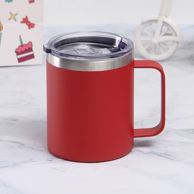 Picture of 304 coated hot and cold stainless steel drinking cup, anti-fall, anti-scalding, large-capacity mug, office cup, 500ml(Red)