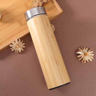 Picture of New 500ml Bamboo bottle  stainless steel Double Layer Vacuum bottle Stainless Steel vacuum flasks for outdoor Water Bottle(500ml bamboo bottle)