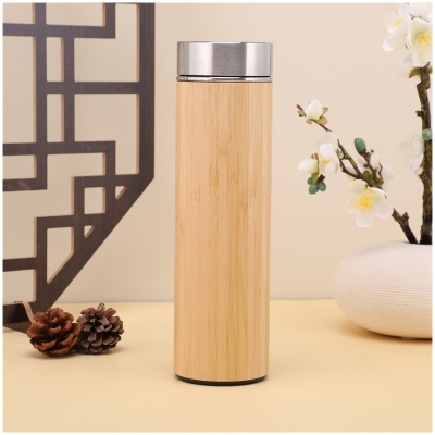 Picture of 500ml Bamboo bottle  stainless steel Double Layer Vacuum bottle Stainless Steel vacuum flasks for outdoor Water Bottle(500ml bamboo bottle)