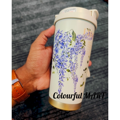Picture of 520ml Customized elegant design 316 stainless steel 3d printed mini sling portable handle thermos cup water bottle(multicolor 1  pcs)