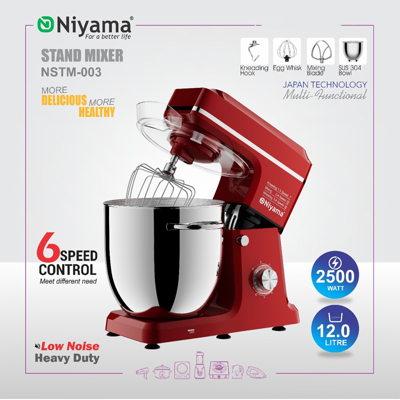 Picture of Niyam-a Stand Mixer, dough Kneader,  NSTM-003, 2500 watt, 12 litter japan technology