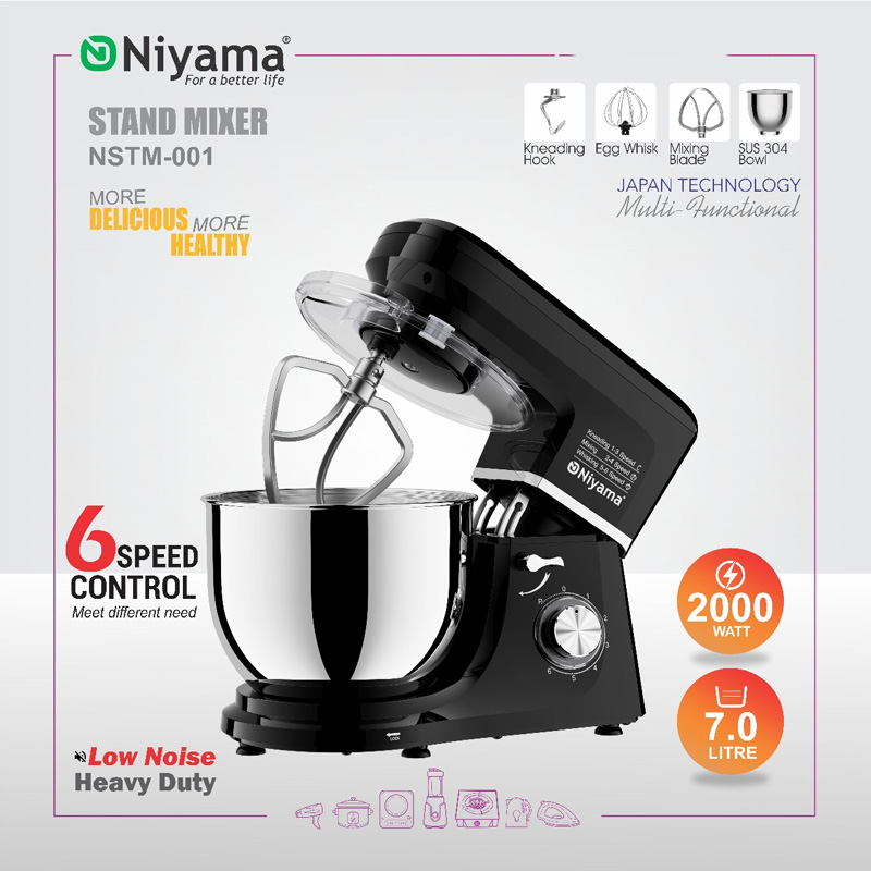 Picture of Niyam-a Stand Mixer, dough Kneader,  NSTM-001, 2000 watt, 7  litter japan technology