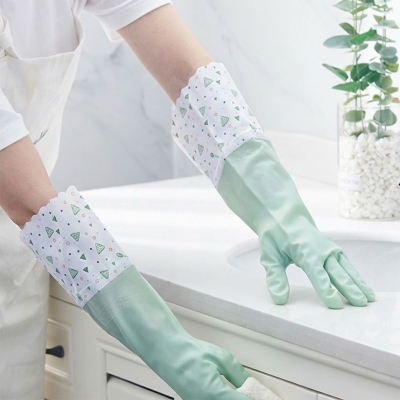 Picture of NEW High Quality Multicolor Silicone inner side foam Kitchen Hand Gloves for Dish Washing - 1 Pair(multicolour 2 pair)