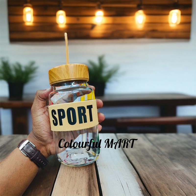 Picture of fashionable borosilicate glass cup cartoon water cup straw cold drink cola beverage cup milk tea milk single layer cup with lid and straw(multicolour 1 pcs)