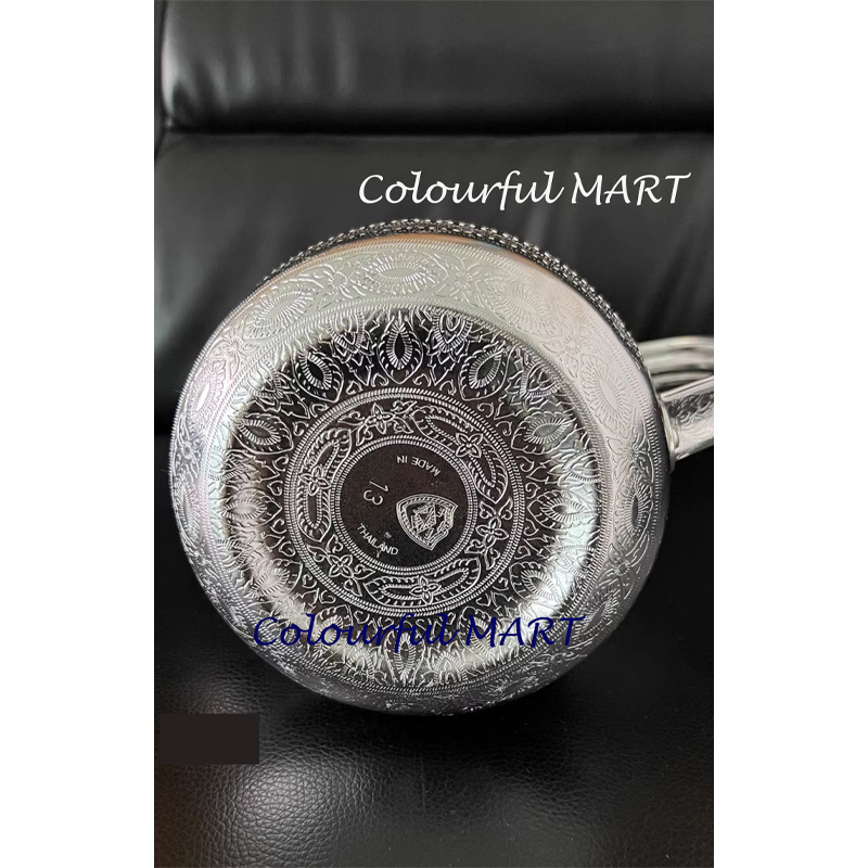 Picture of New Thai drinking water vintage style jug silver color 2000ml(2000ml silver jug)