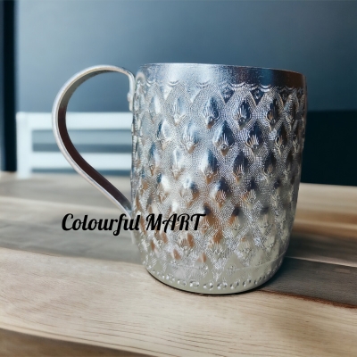 Picture of 1 pcs Vintage Style Thai Design silver Water mug with Handle  750ml(steel mug 750ml)