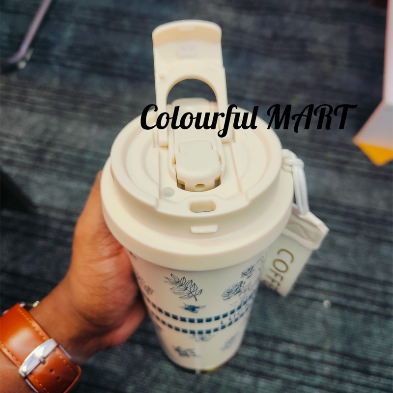 Picture of New 550ml Customized elegant design 316 stainless steel 3d printed mini sling portable handle thermos cup water bottle(multicolor 1pcs)