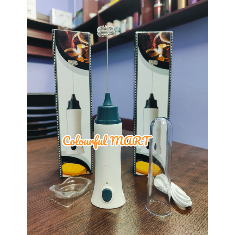 Picture of Hand Liquid Mixer and Coffee Maker Juice Maker Rechargeable-White(coffee mixer 1pcs)