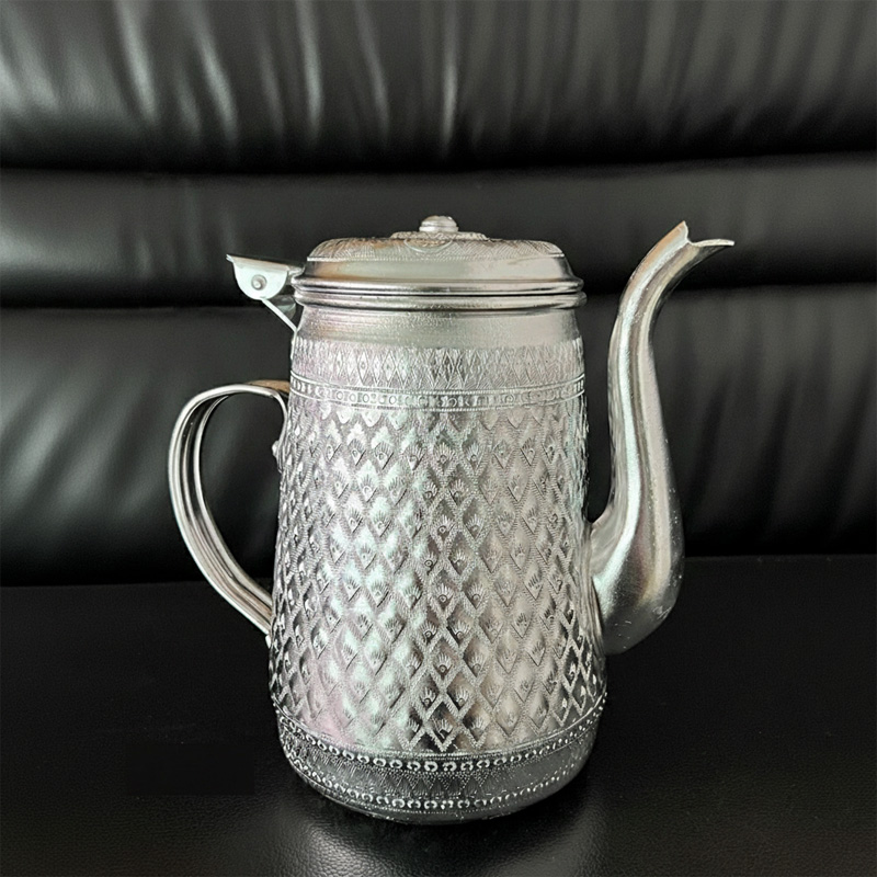 Picture of New Thai drinking water vintage style jug silver color 2000ml(2000ml silver jug)