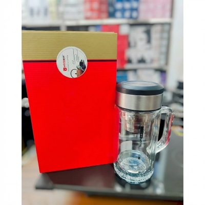 Picture of Double wall Glass Water/tea/coffee mug 360ml with premium packaging gift-box hot and cold(360ml mug with box)