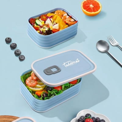 Picture of New 304 stainless steel lunch box student canteen single layer portable lunch box office worker lunch portable lunch box(Multicolor 1 pcs)