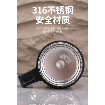 Picture of 316 coated handled hot and cold stainless steel drinking cup, anti-fall, anti-scalding, large-capacity mug, office cup, 500ml(Blue)