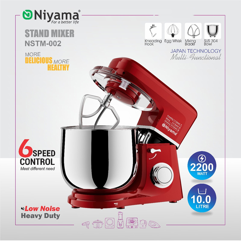 Picture of Niyam-a Stand Mixer, dough Kneader,  NSTM-002, 2200 watt, 10 litter japan technology