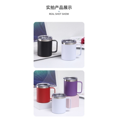 Picture of 304 coated hot and cold stainless steel drinking cup, anti-fall, anti-scalding, large-capacity mug, office cup, 500ml(red new)