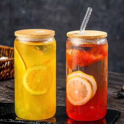 Picture of 540ml Glass cup new high borosilicate coffee cup glass water cup cold drink cola beverage cup milk tea milk single layer cup(540ml 1 pcs)