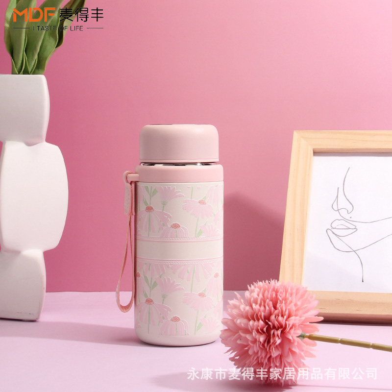 Picture of Customized 316 stainless steel 3d printed mini sling portable handle thermos cup water bottle(multicolour 3d)