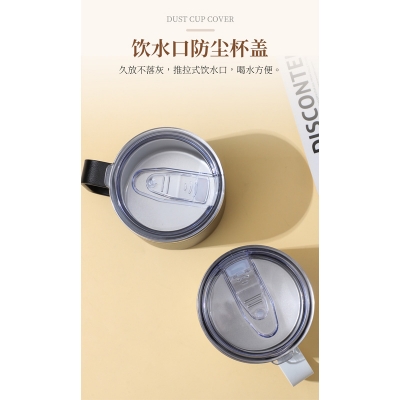 Picture of 304 coated hot and cold stainless steel drinking cup, anti-fall, anti-scalding, large-capacity mug, office cup, 500ml(red new)