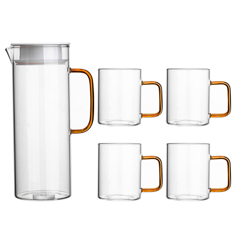 Picture of Borosilicate Glass 5 Pcs Jug & Mug Set  high quality(multicolour)