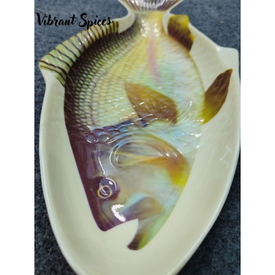 Picture of new Excusive Fish Design Serving Dish / Plate 14" Inch,Oven Proof melamine FISH PLATE(Multicolor 12'',Multicolor)