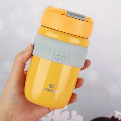 Picture of New Mini Coffee thermos Mug Sealed Leak Proof Drinking Cup Portable Home Office Girls/gents Coffee Milk Tea Thermos Cup(Yellow)