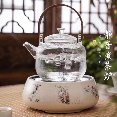 Picture of Borosilicate Glass Teapot, Loose Leaf Tea Kettle, 750 ml Borosilicate Glass Heat Resistant Clear Leaf Teapot with Infuser Strainer for Microwavable and Stovetop Safe(800ml tea pot glass)
