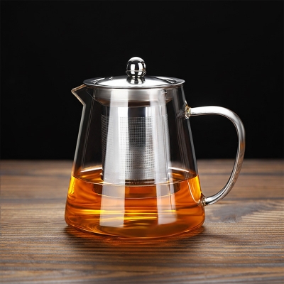 Picture of New Borosilicate Glass Teapot, Loose Leaf Tea Kettle, 750 ml Borosilicate Glass Heat Resistant Clear Leaf Teapot with Infuser Strainer for Microwavable and Stovetop Safe(750ml glass tea pot)