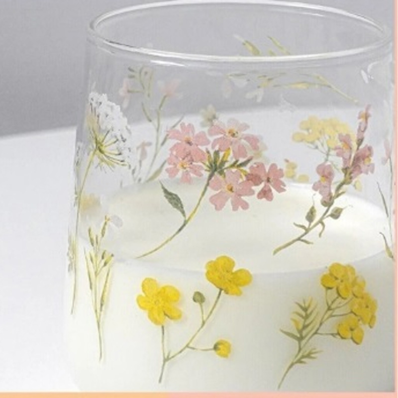 Picture of 520ml Heat-resistant thickened  glass cup with simple large-capacity drinking cup tea cup household transparent cup men and women tea 4pcs  set(borosilicate mug 1pc)