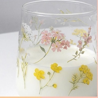 Picture of 520ml Heat-resistant thickened  glass cup with simple large-capacity drinking cup tea cup household transparent cup men and women tea 4pcs  set(borosilicate mug 1pc)