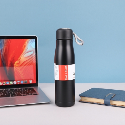 Picture of Simple 304 stainless steel rope insulation cup vacuum sports water bottle hot and cold(Black)