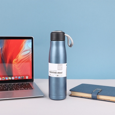 Picture of Simple 304 stainless steel rope insulation cup vacuum sports water bottle hot and cold(Blue)