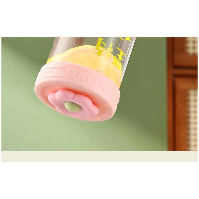 Picture of 540ml Glass cup new high borosilicate coffee cup glass water cup cold drink cola beverage cup milk tea milk single layer cup(550ml flower design)