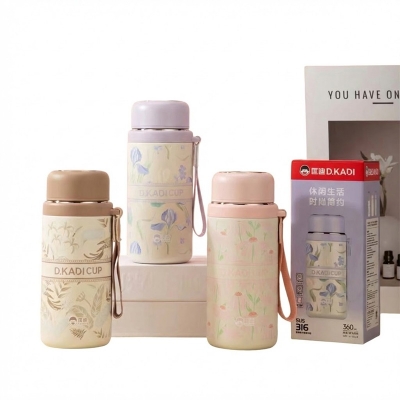 Picture of Customized 316 stainless steel 3d printed mini sling portable handle thermos cup water bottle(multicolour 3d)