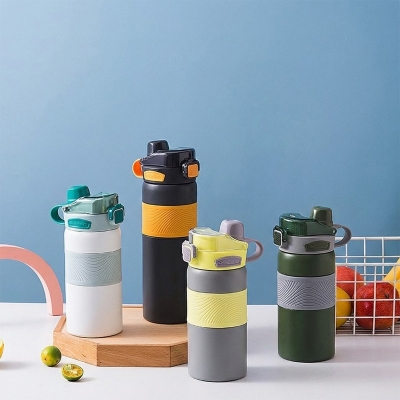 Picture of New 600ml 316 coated Double Stainless Steel Sport Thermos Mug With Straw Portable Vacuum Flask Travel Thermal Water Bottle Thermocup(Multicolor 1 pcs)