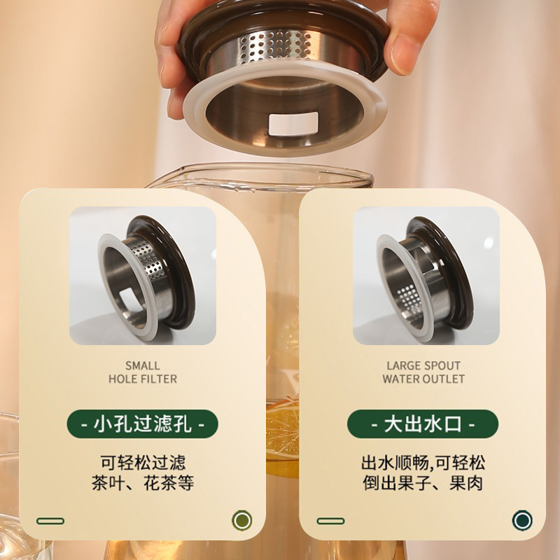 Picture of 1 pcs BOROSILICATE PITCHER, GPH28HA, 1900 ML golden Heat resistant(golden clear,1.800)