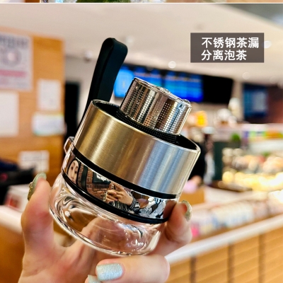 Picture of portable large-capacity single-layer sports glass high borosilicate material outdoor water cup(800ml new)