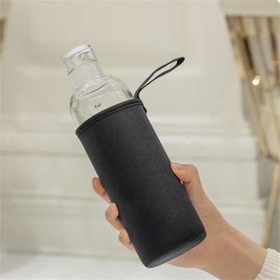Picture of 500ml glass Water Bottle with Time Marker Creative Large Capacity Leakproof Drink Bottle(Multicolor)