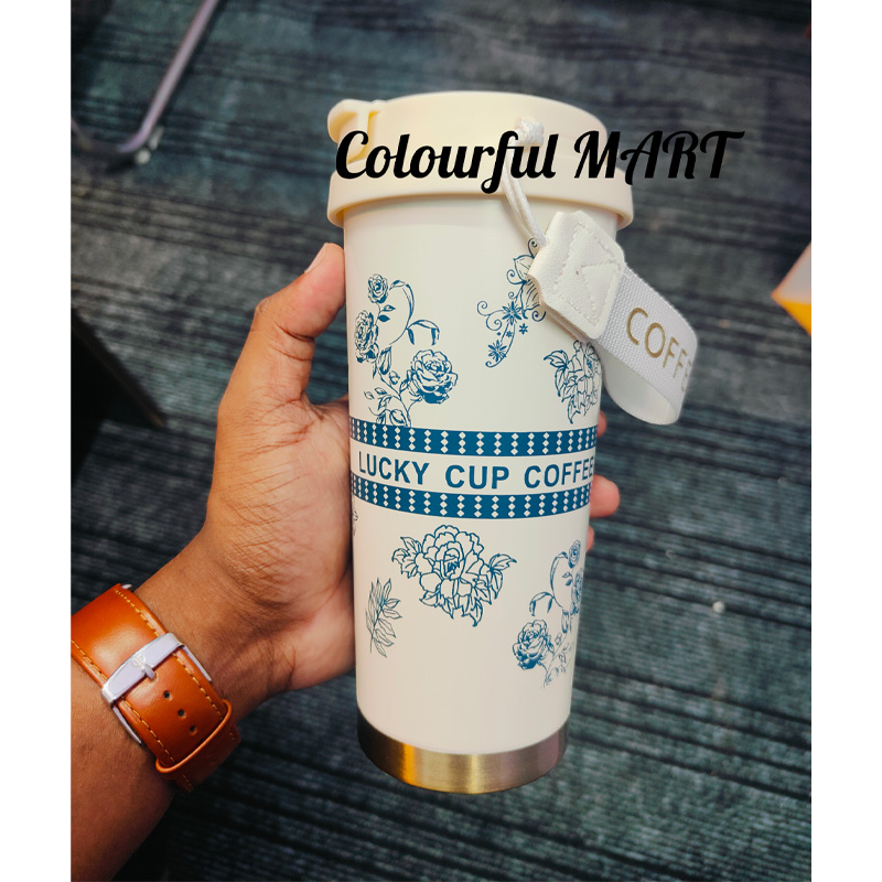 Picture of New  thermos cup high-looking stainless steel coffee cup, accompanying double drinking cup, portable student cup(550ml without led 3d)