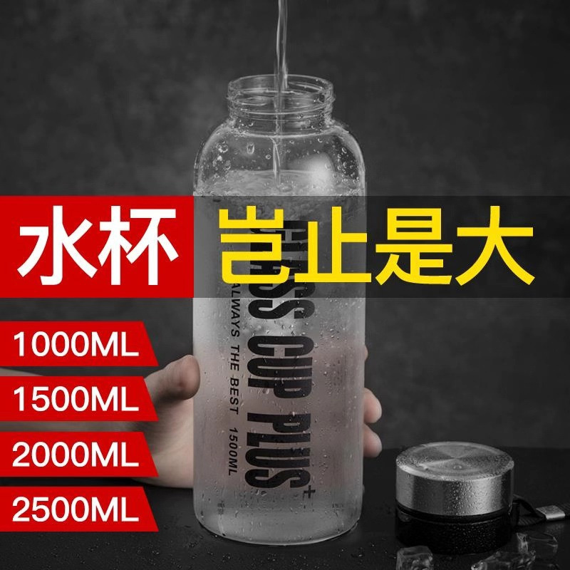 Picture of glass Water Bottle with Time Marker Creative Large Capacity Leakproof Drink Bottle(1000ml neww 2)