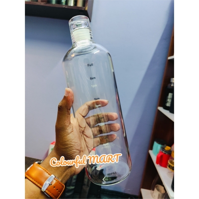 Picture of glass Water Bottle with Time Marker Creative Large Capacity Leakproof Drink Bottle FOR ALL(1000ml new shape)
