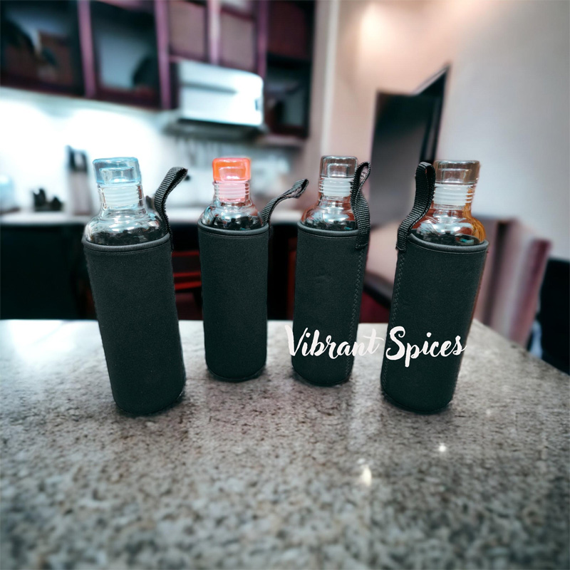 Picture of New 1000ml glass Water Bottle with Time Marker Creative Large Capacity Leakproof Drink Bottle(500ml bottle with cover multicolour)