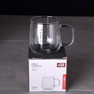 Picture of 1pcs 450ml high temperature resistant glass tea cup water cup high borosilicate glass tea cup(490ml clear cup)