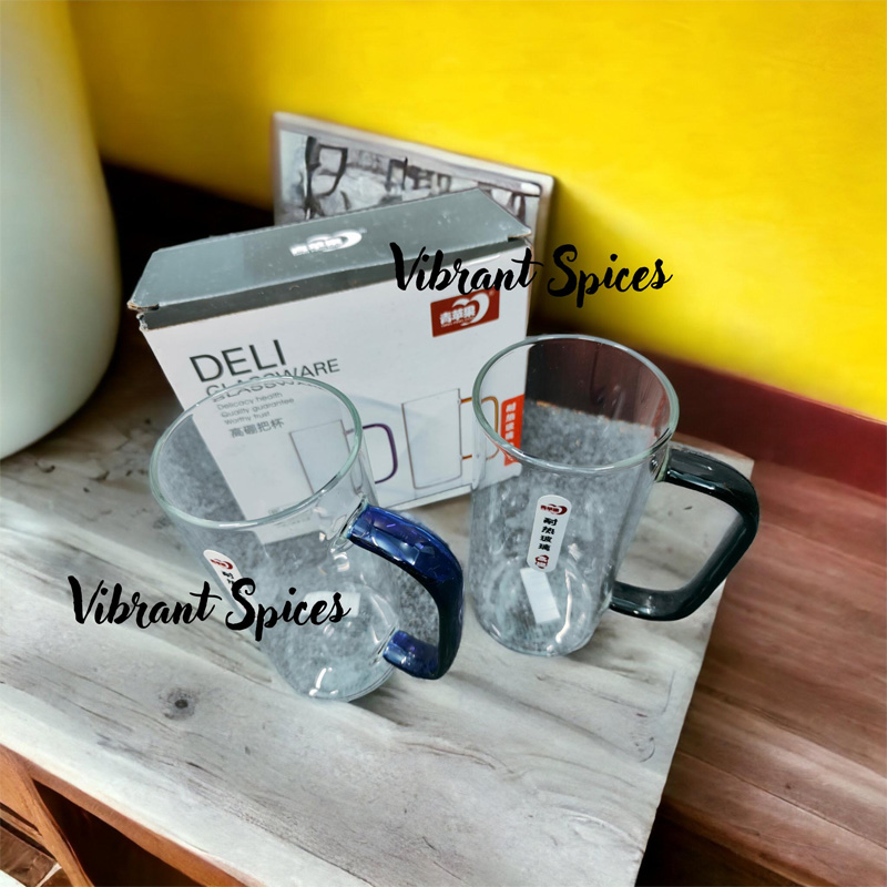 Picture of 2pcs/4pcs set Heat-Resistant  borosilicate Glass Mug/Milk Tea Coffee Cup(2pcs multicolor cup)