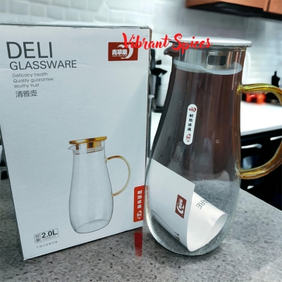 Picture of New 1 pcs BOROSILICATE PITCHER, , 2000 ML golden Heat resistant(single jug 2 litter,1L-2L)
